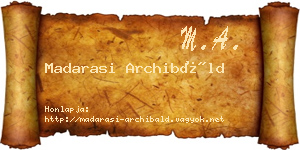 Madarasi Archibáld névjegykártya